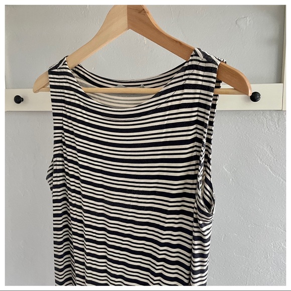 Athleta Westwood Sleeveless Stretch Cotton Striped Dress size Medium - Picture 2 of 7